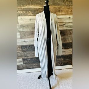 Ribbed long cardigan
